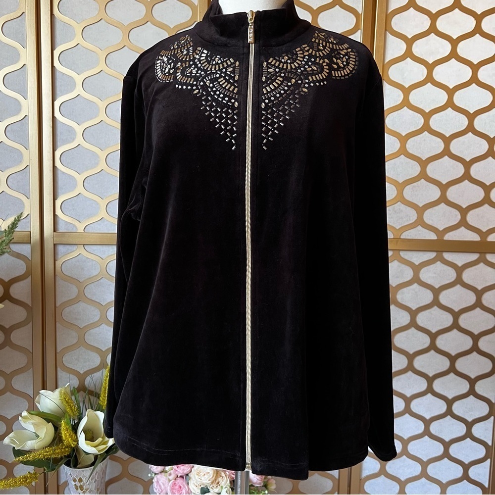 Zenergy by Chico’s velour jacket size XL new
